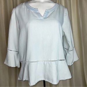 Sabrina Lauren New York Ruffle Detail Blouse